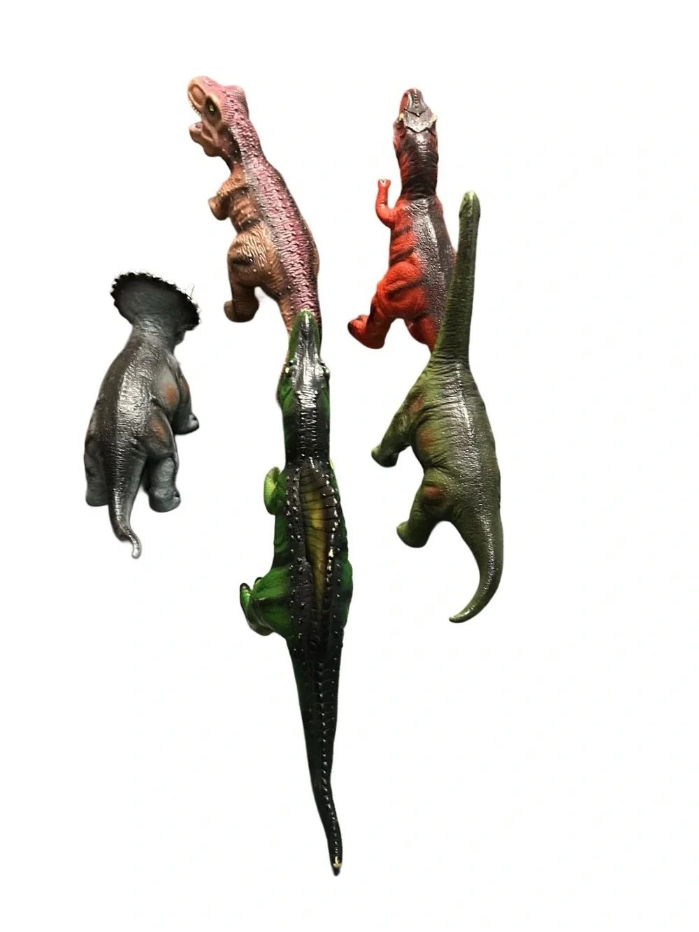 Jumbo Size Dinosaur Figure Lot Of 5 Soft Rubber T-Rex 11” XL Size